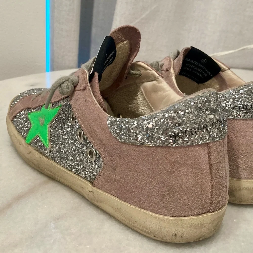 Golden Goose Superstar Glitter and Suede Sneakers - Picture 10 of 12